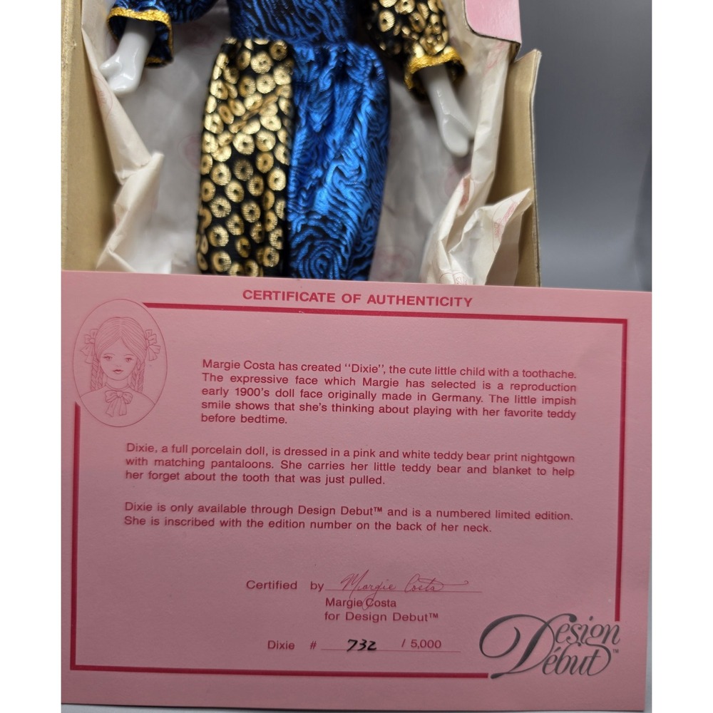 Margie Costa Design Debut Limited Edition Porcelain Jester Doll w Box COA...
